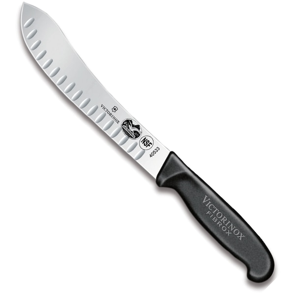 Swiss Army Brands Victorinox 40533 Kitchen Fibrox Pro Black Butcher - Straight, 8In Granton Blade VIC-5.7423.20 - main